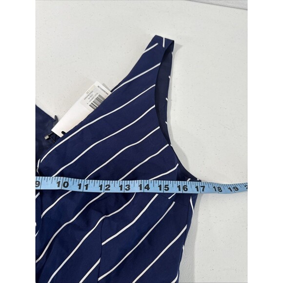 BB Dakota‎ Jumpsuit Womens 6 Navy Stipped Scout Ellipsis V Neck Pinstripe - Picture 10 of 13